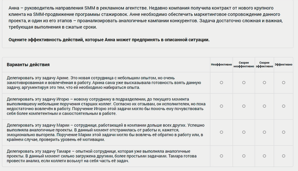 ситуационный управленческий онлайн тест